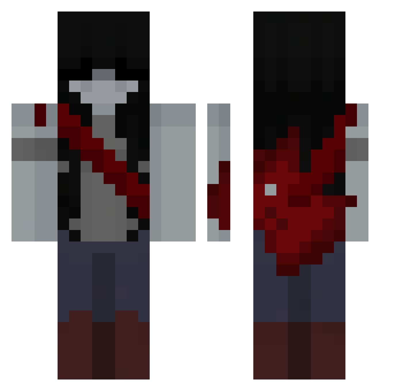 bruhmomented Minecraft skin, front and back view