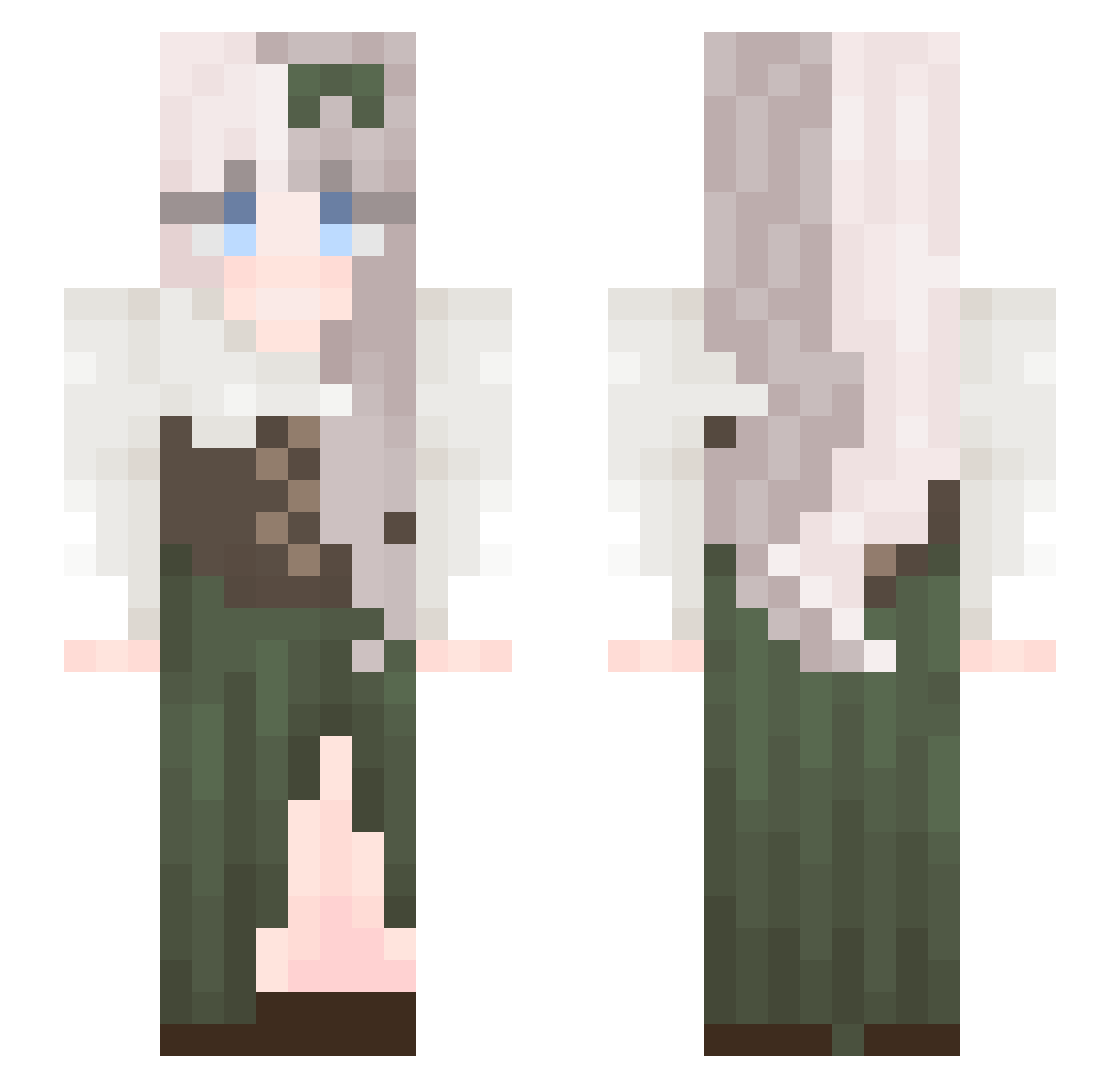 Paulissia Minecraft skin, front and back view