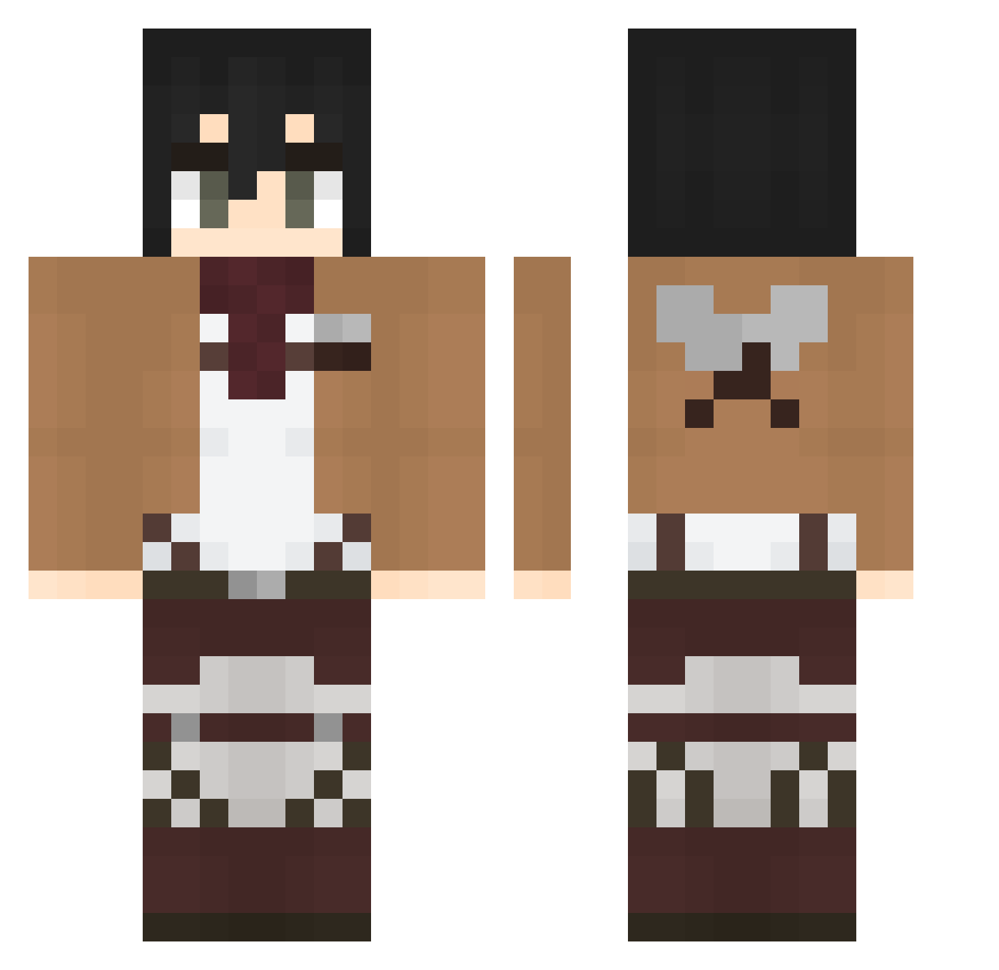 mayhay Minecraft skin, front and back view