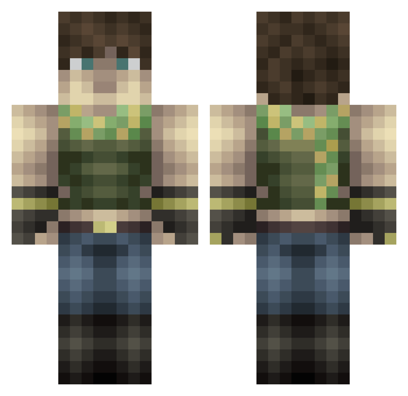 FireFestPro Minecraft skin, front and back view