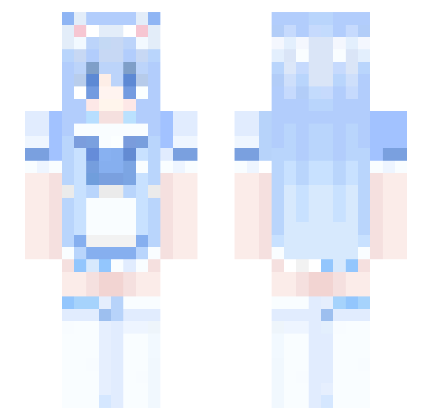 Mzplc Minecraft skin, front and back view