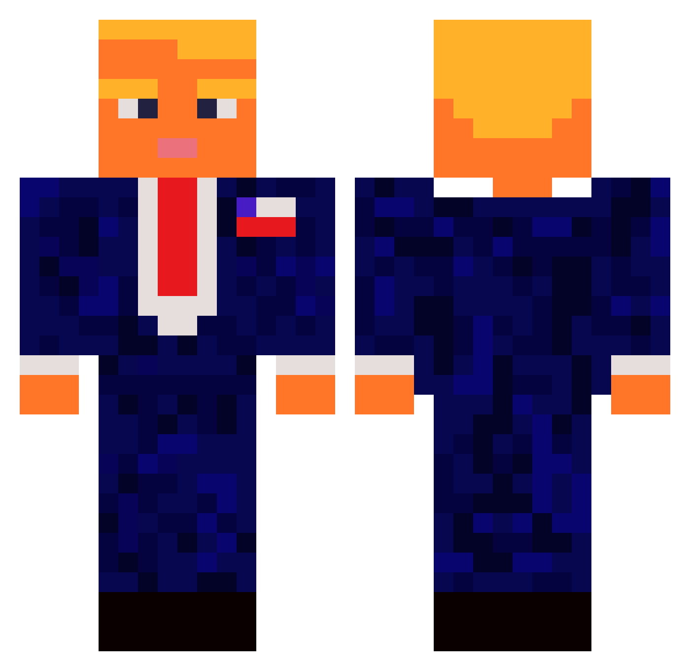 Ccwspurs7 Minecraft skin, front and back view