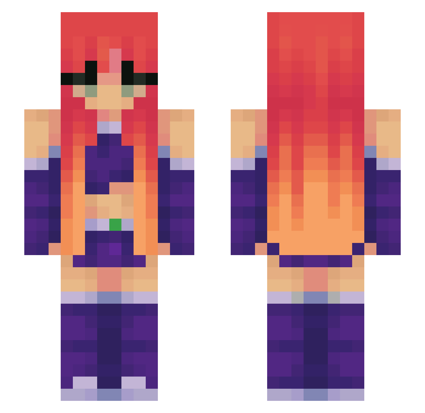 Carolsit4 Minecraft skin, front and back view