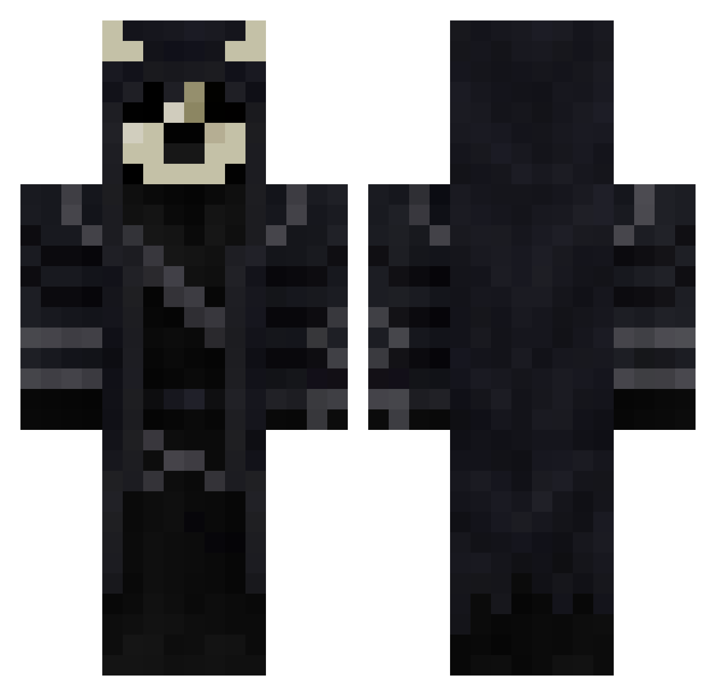 Aveniel Minecraft skin, front and back view