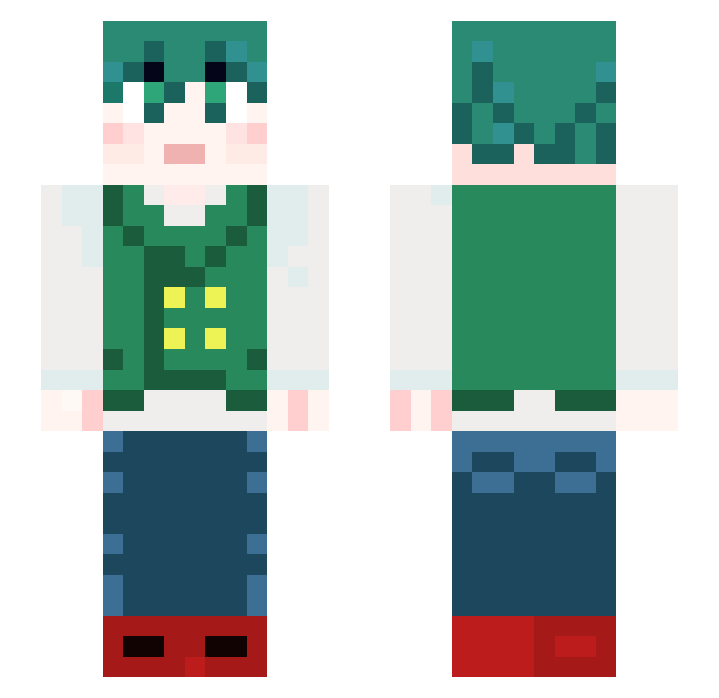 ItzMeEvokerXD Minecraft skin, front and back view