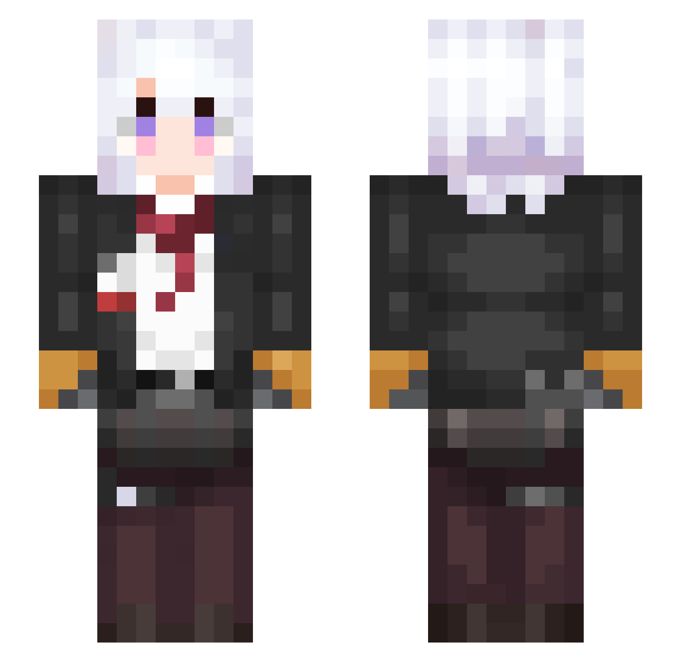 Erkatrc Minecraft skin, front and back view