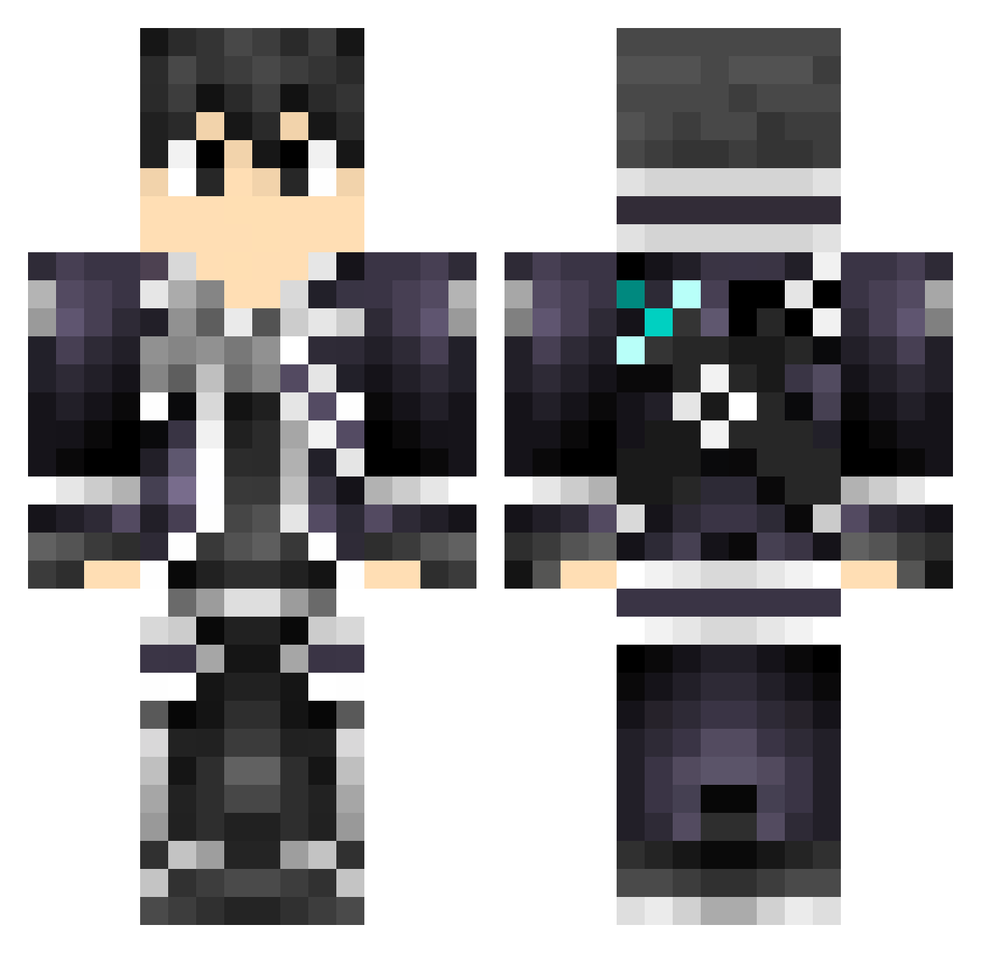 Asonia Minecraft skin, front and back view