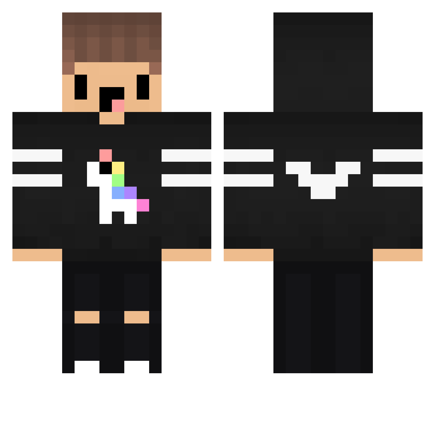 Bwaite43 Minecraft skin, front and back view