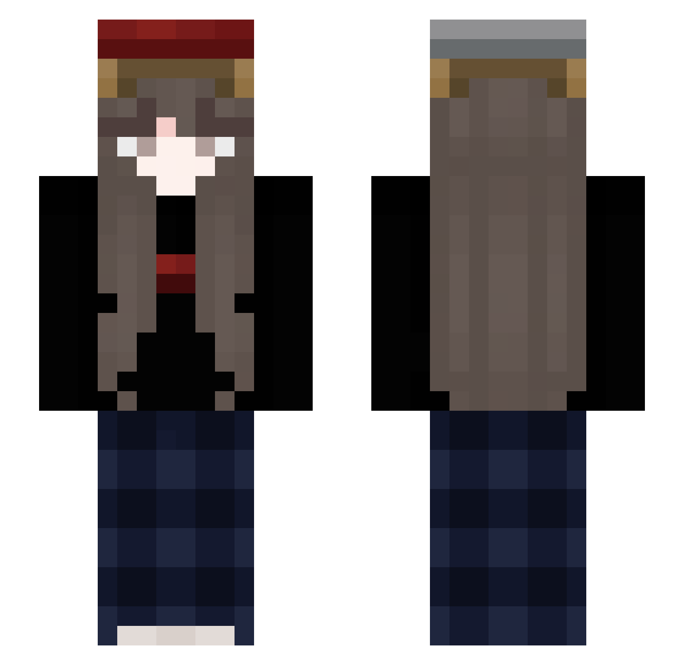 Piilso Minecraft skin, front and back view