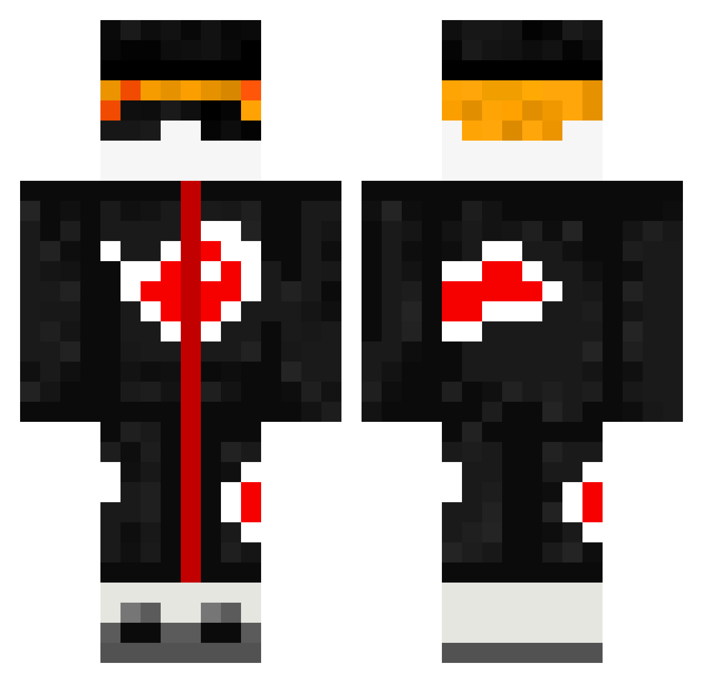 ve_d Minecraft skin, front and back view
