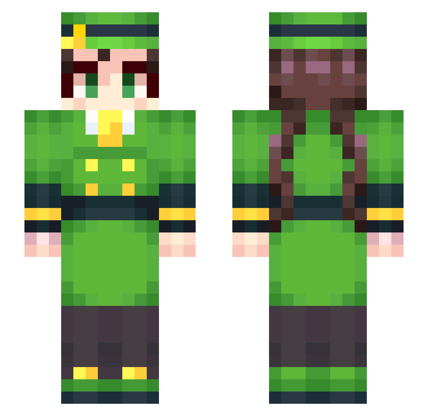 Levamfetamine Minecraft skin, front and back view