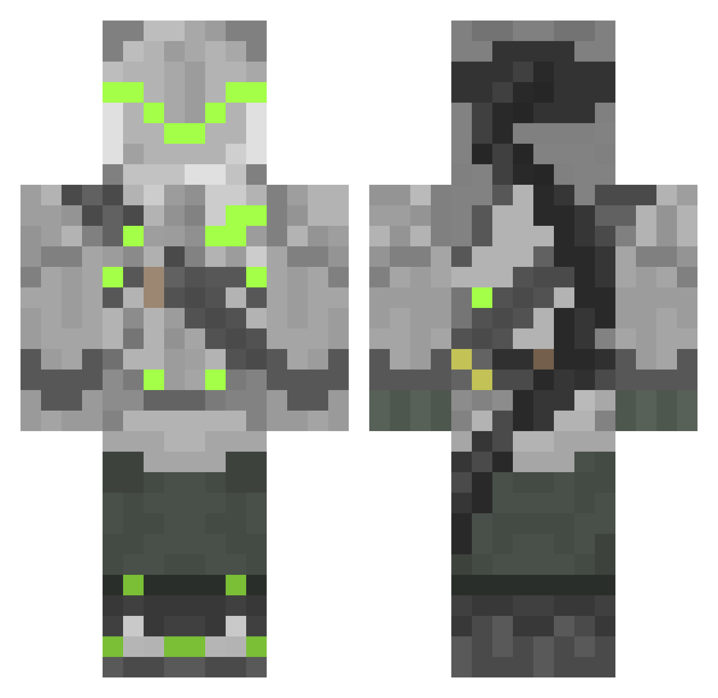 ItsSheby Minecraft skin, front and back view