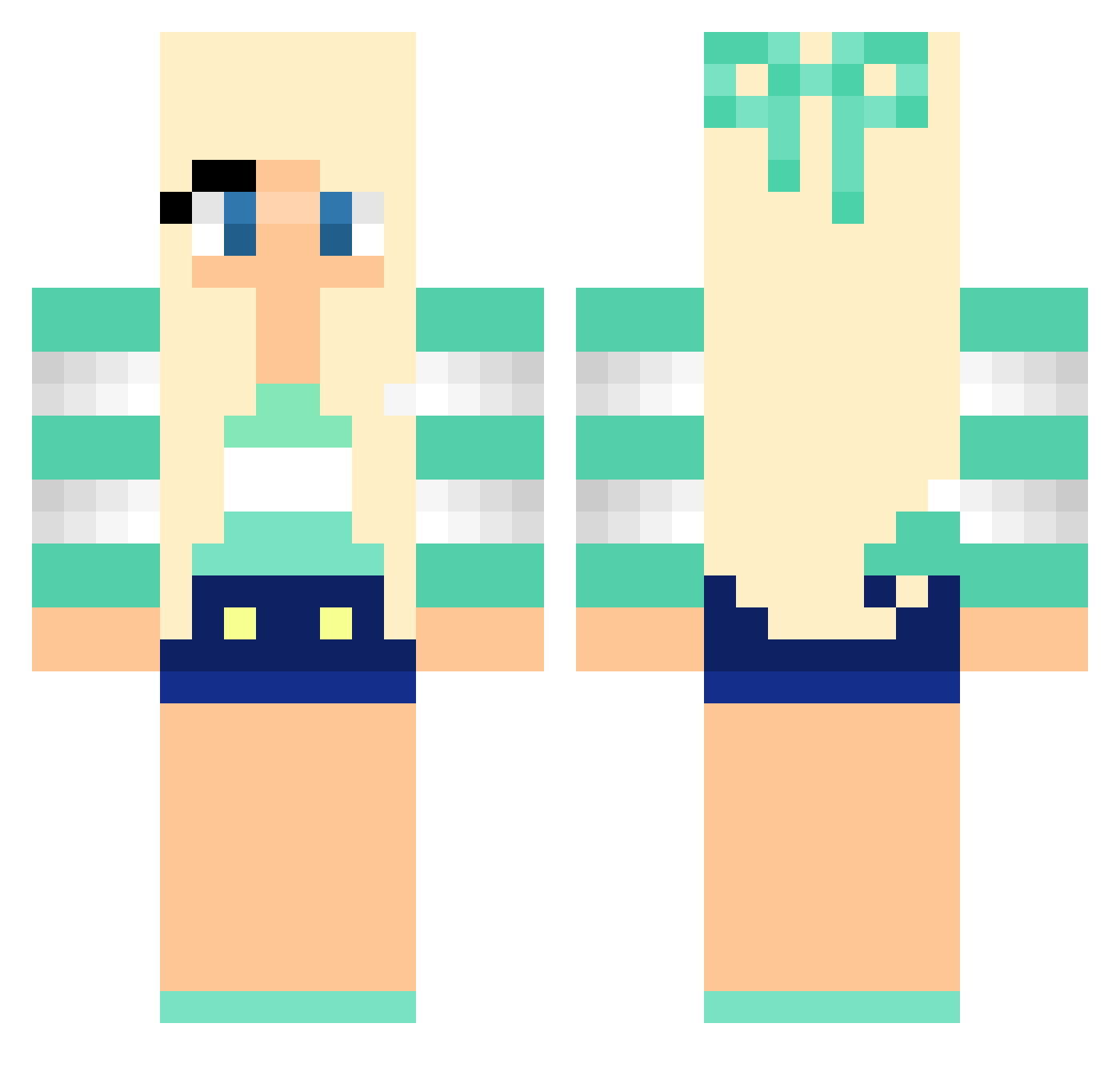 Bends Minecraft skin, front and back view