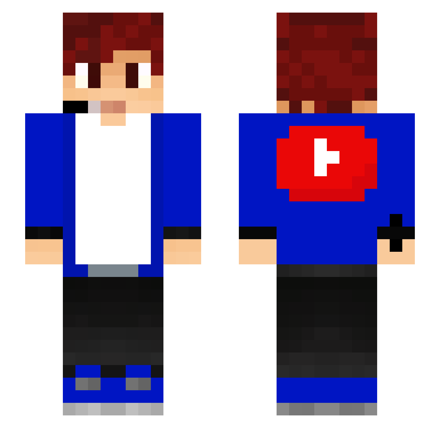 iBreFex77 Minecraft skin, front and back view