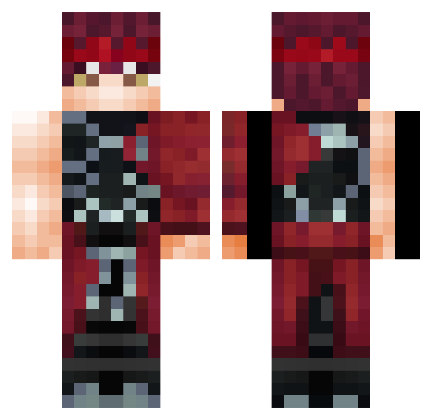 Whyistie Minecraft skin, front and back view