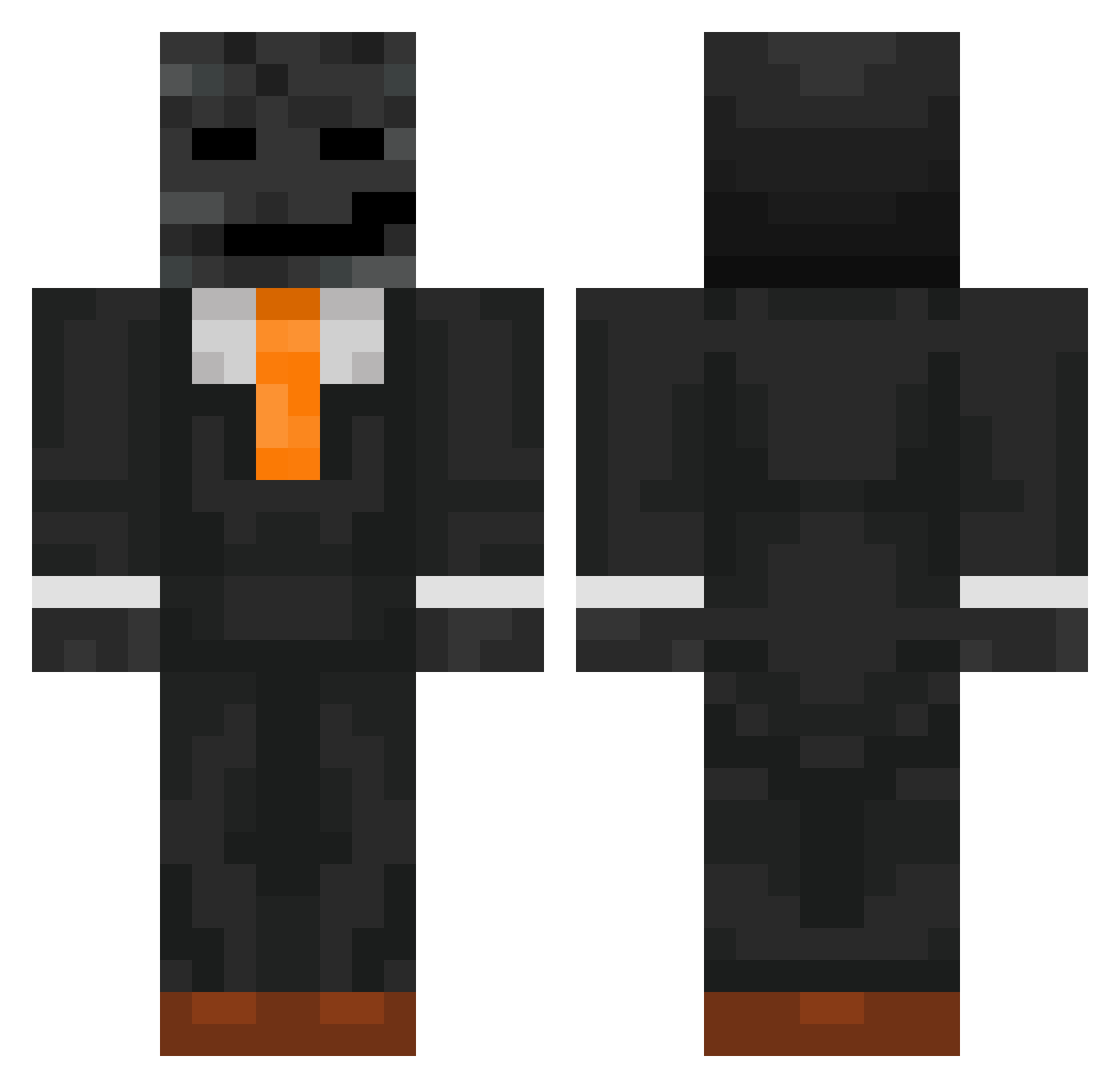 Trommelschwein Minecraft skin, front and back view