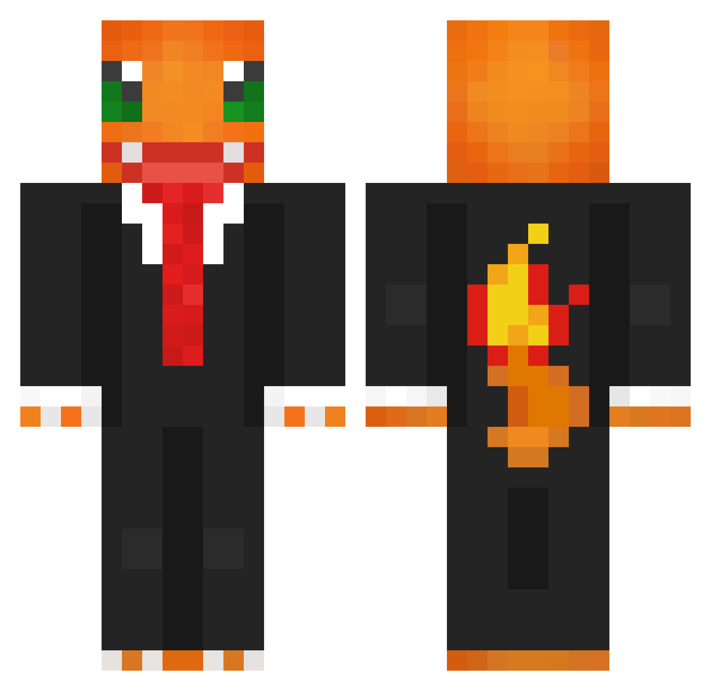 JakeSavage Minecraft skin, front and back view