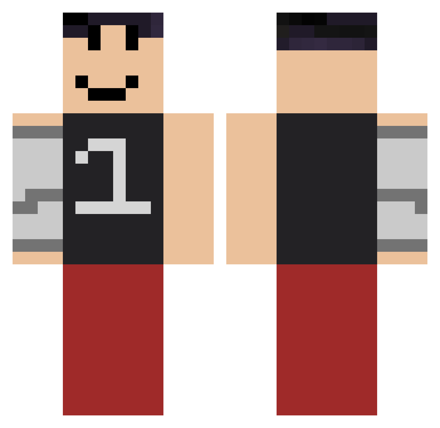 chunkyryan Minecraft skin, front and back view