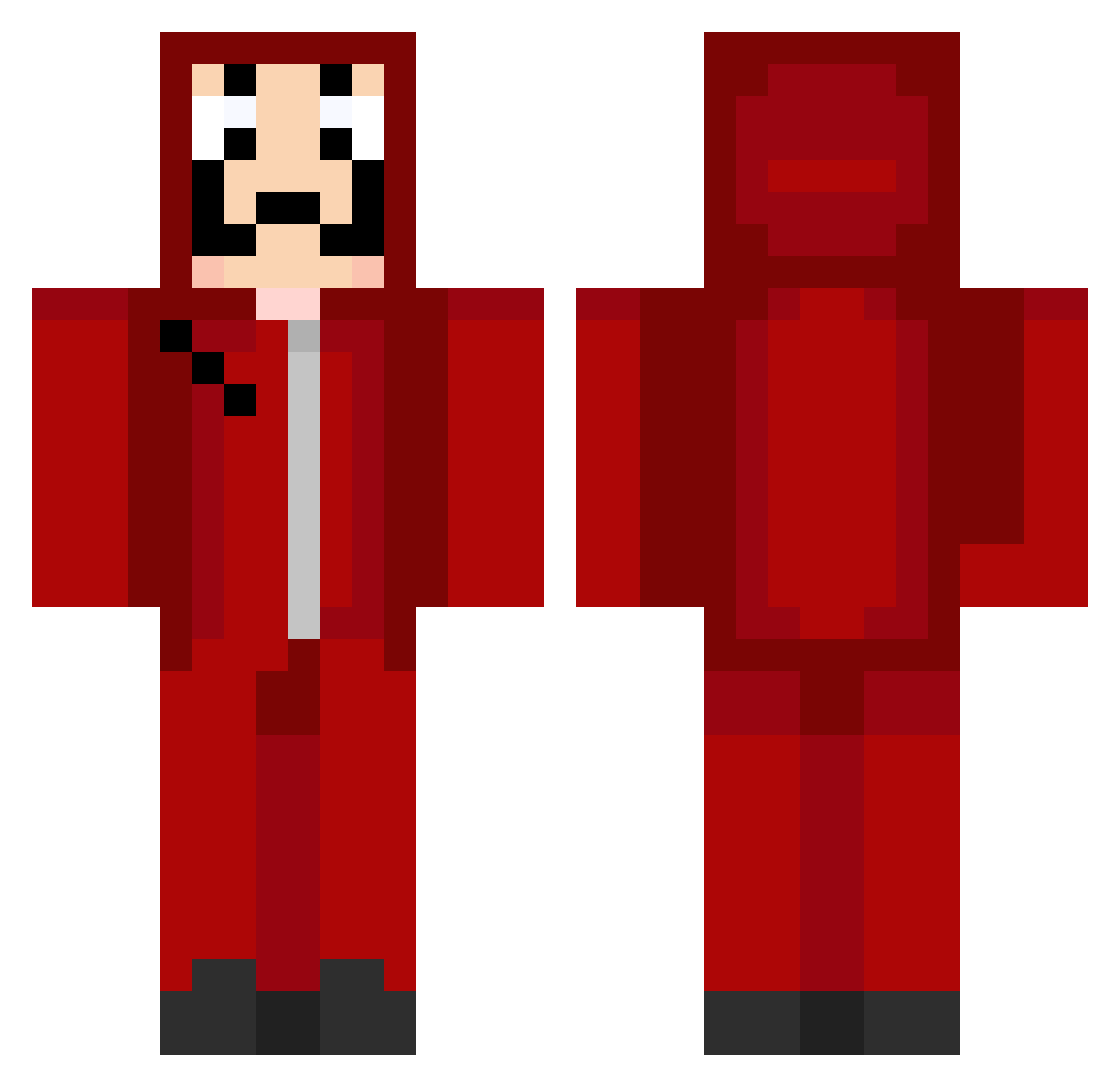 BamBa007 Minecraft skin, front and back view