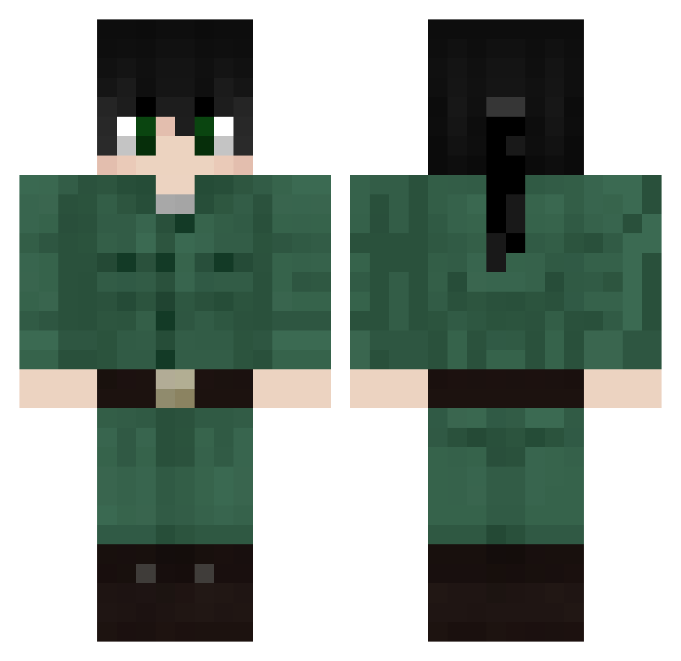 Sykolecanard Minecraft skin, front and back view