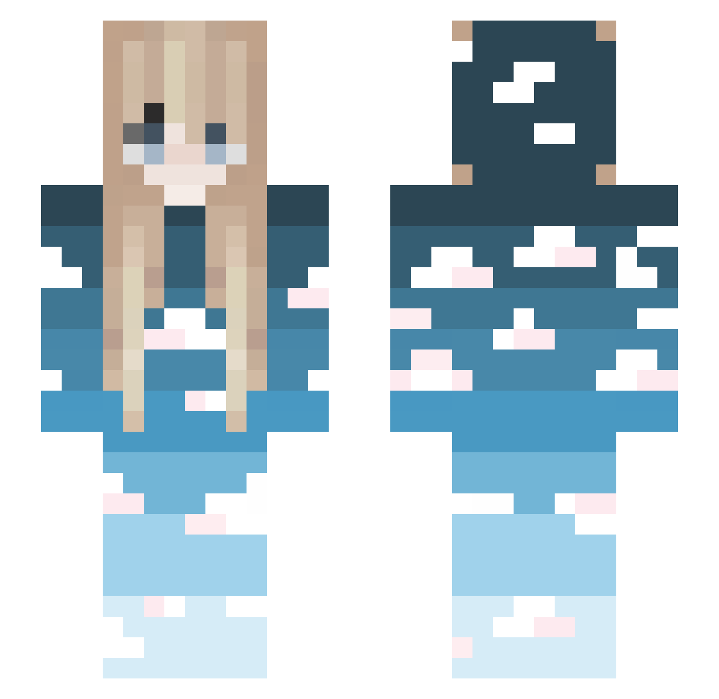 LatteCat Minecraft skin, front and back view