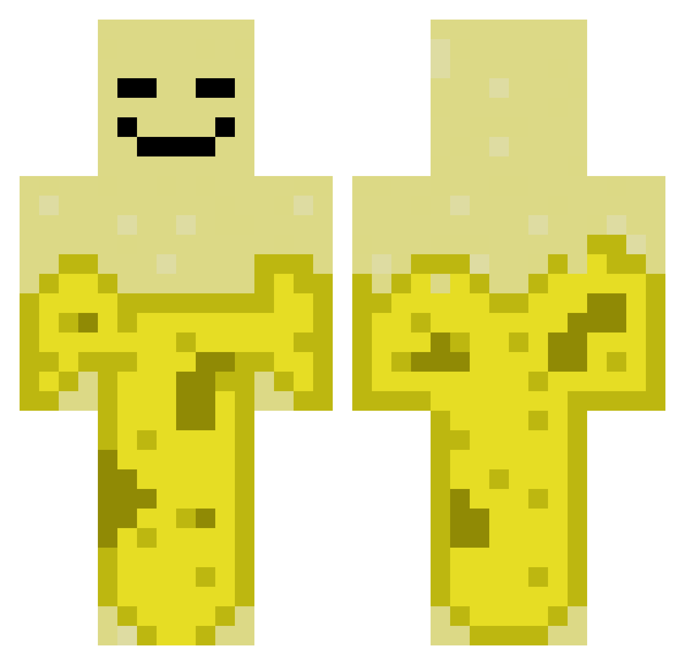 BananasplitD006 Minecraft skin, front and back view