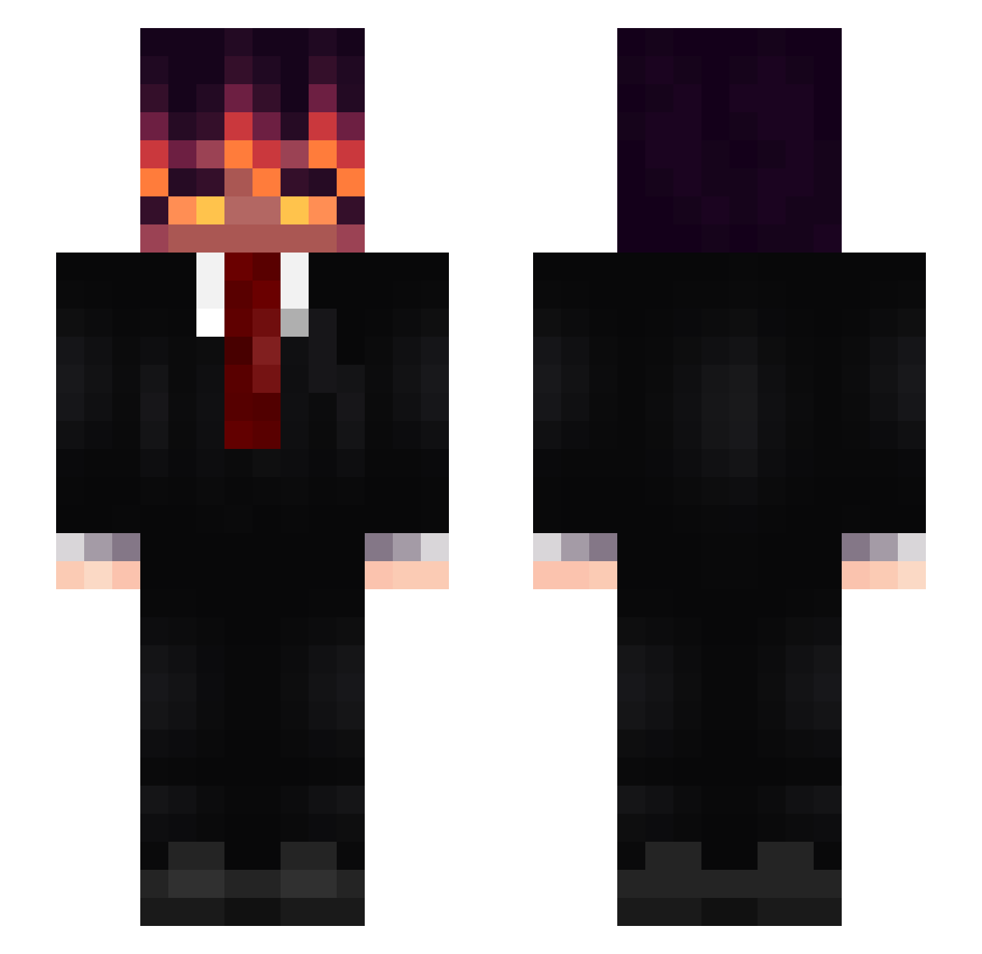 Doksiko Minecraft skin, front and back view