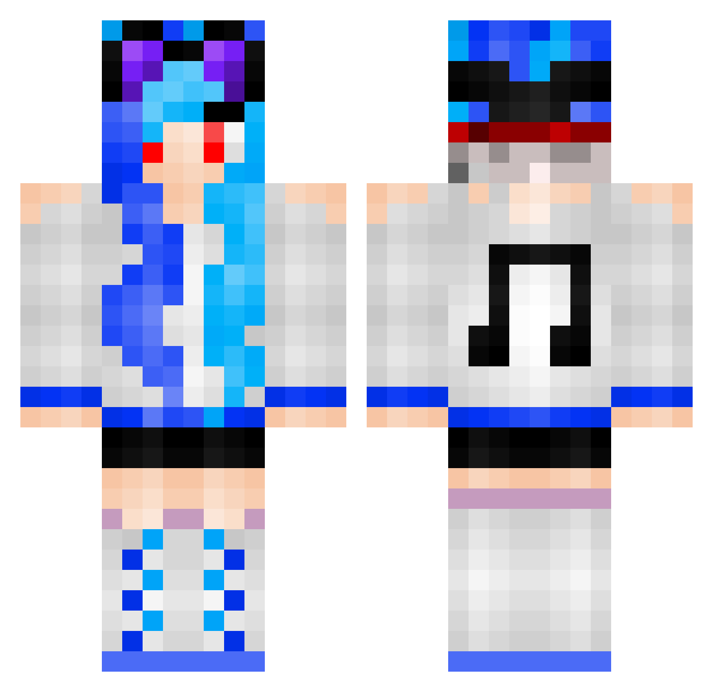 Recure Minecraft skin, front and back view