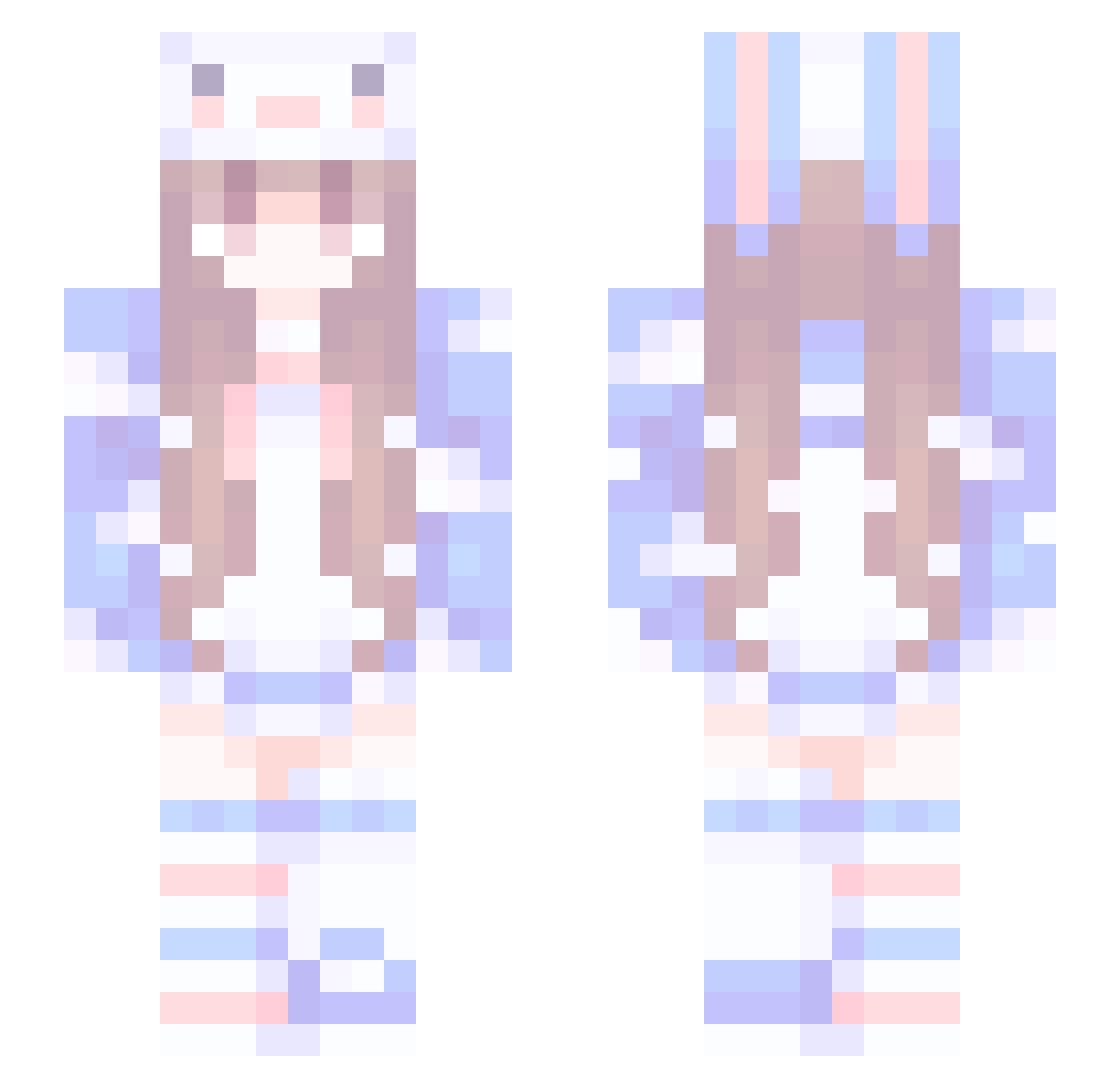 Cybrjunkie Minecraft skin, front and back view