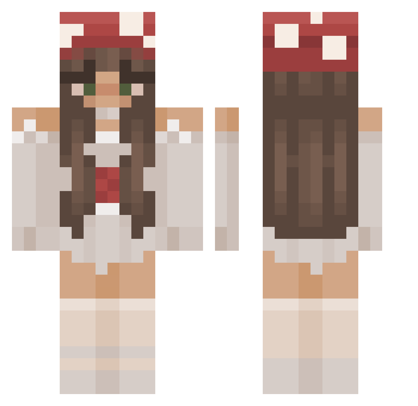 snvb Minecraft skin, front and back view