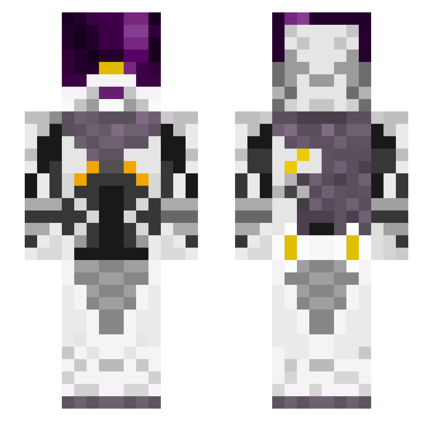Chancelmao Minecraft skin, front and back view