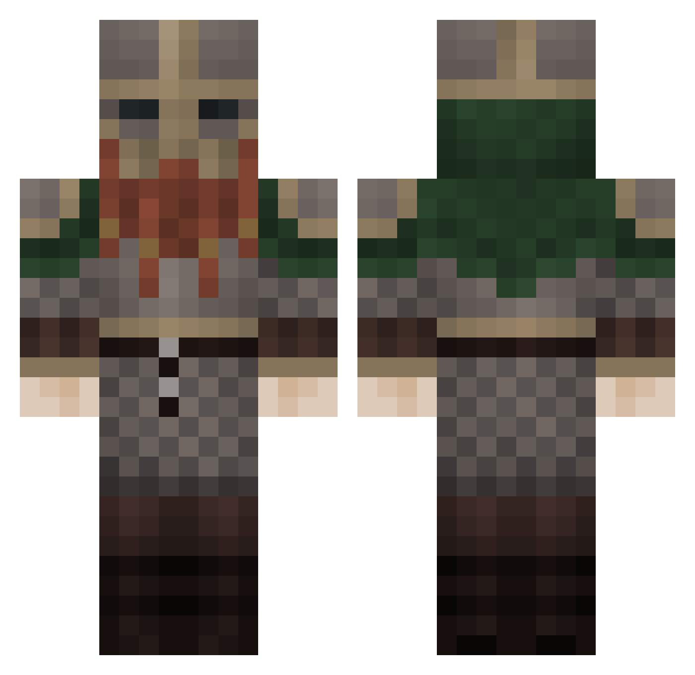 StellarDark Minecraft skin, front and back view