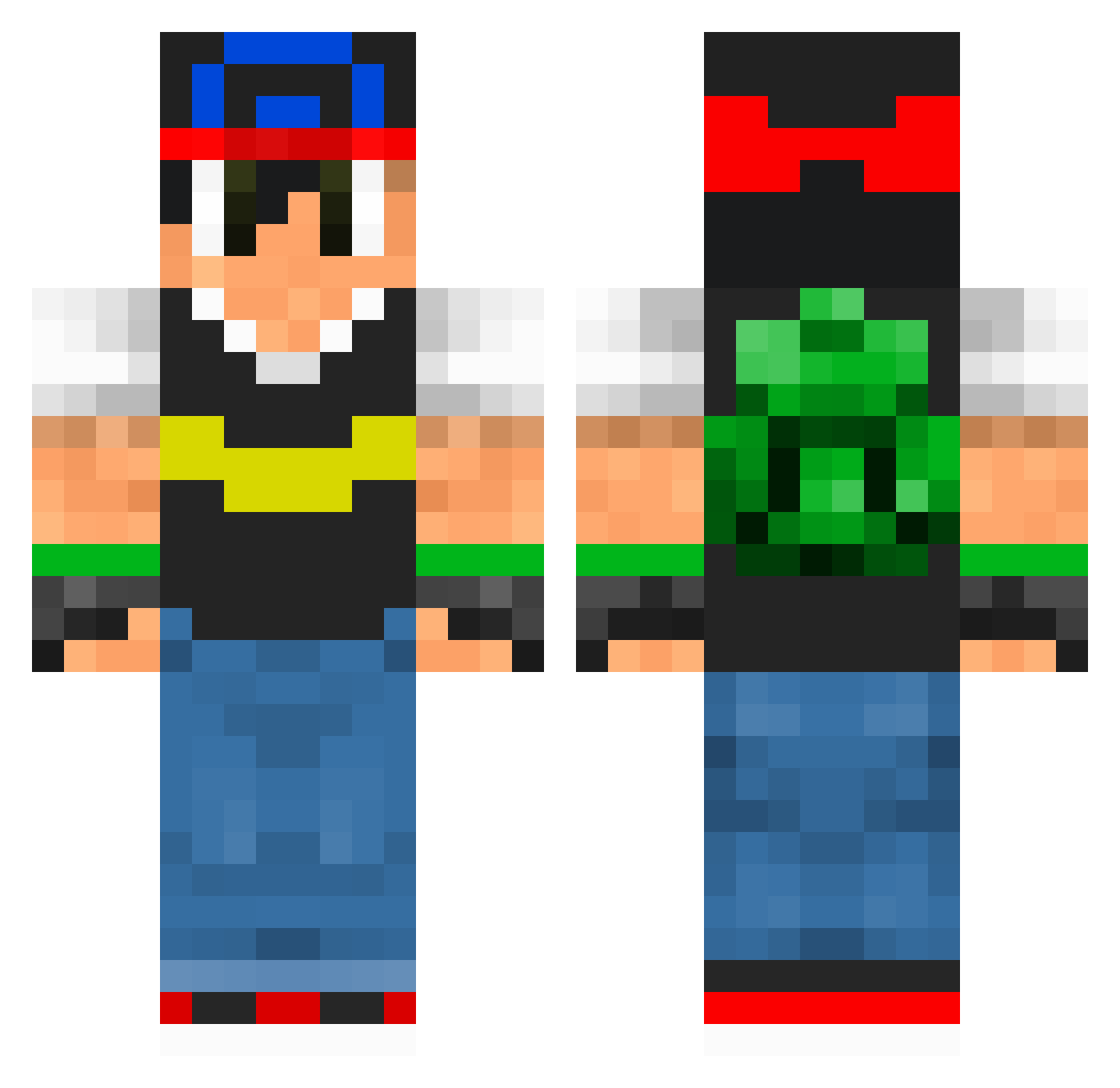 Paninihead777 Minecraft skin, front and back view