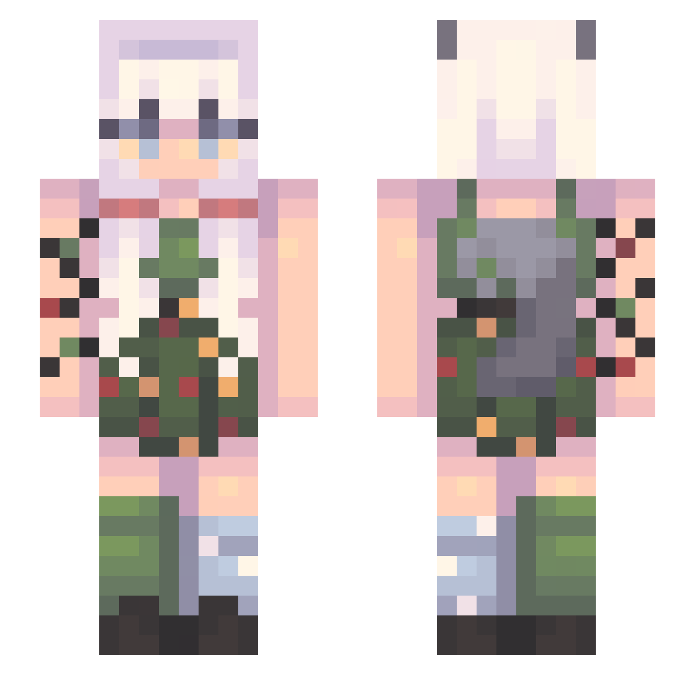 Gustfrozen Minecraft skin, front and back view