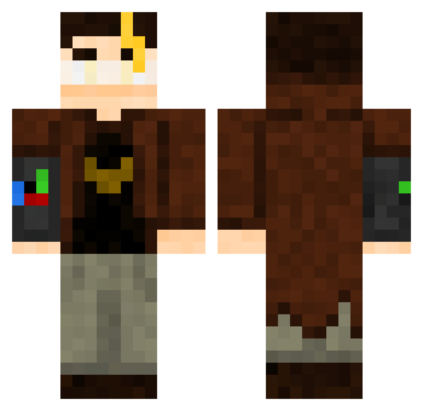 _crossxo Minecraft skin, front and back view
