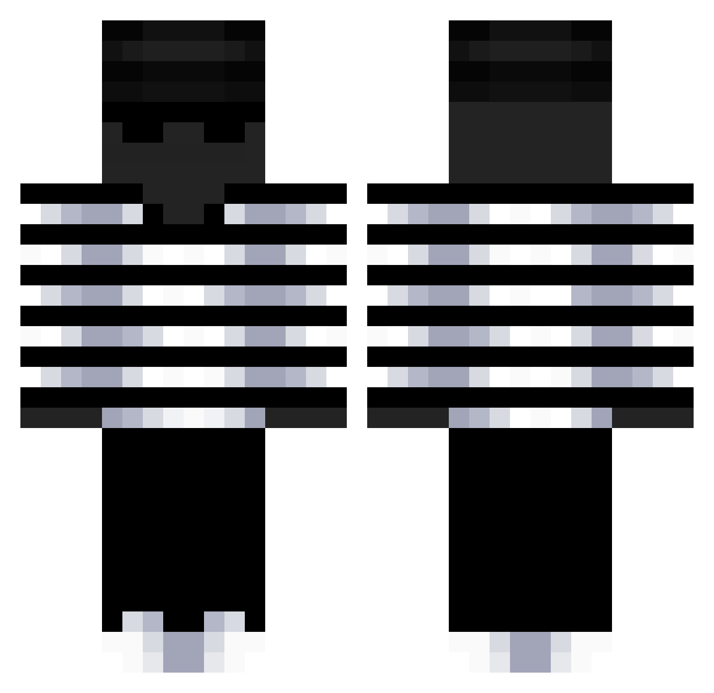 najebaniec Minecraft skin, front and back view
