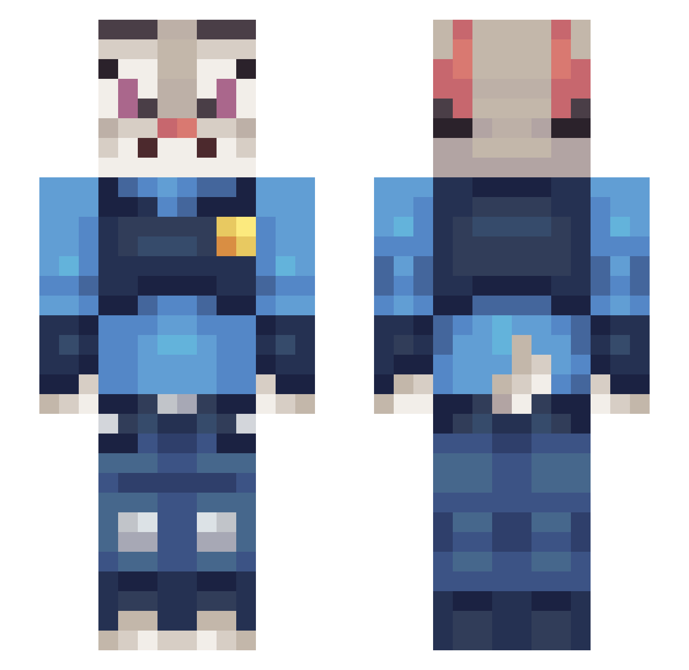 AntzTazteBad Minecraft skin, front and back view