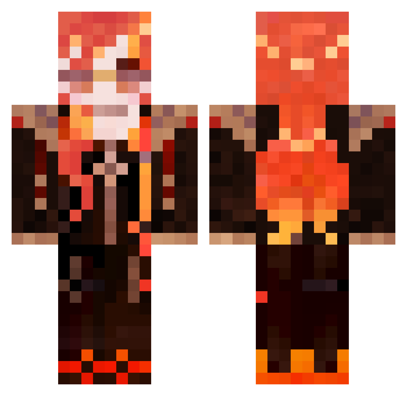 minniecha Minecraft skin, front and back view