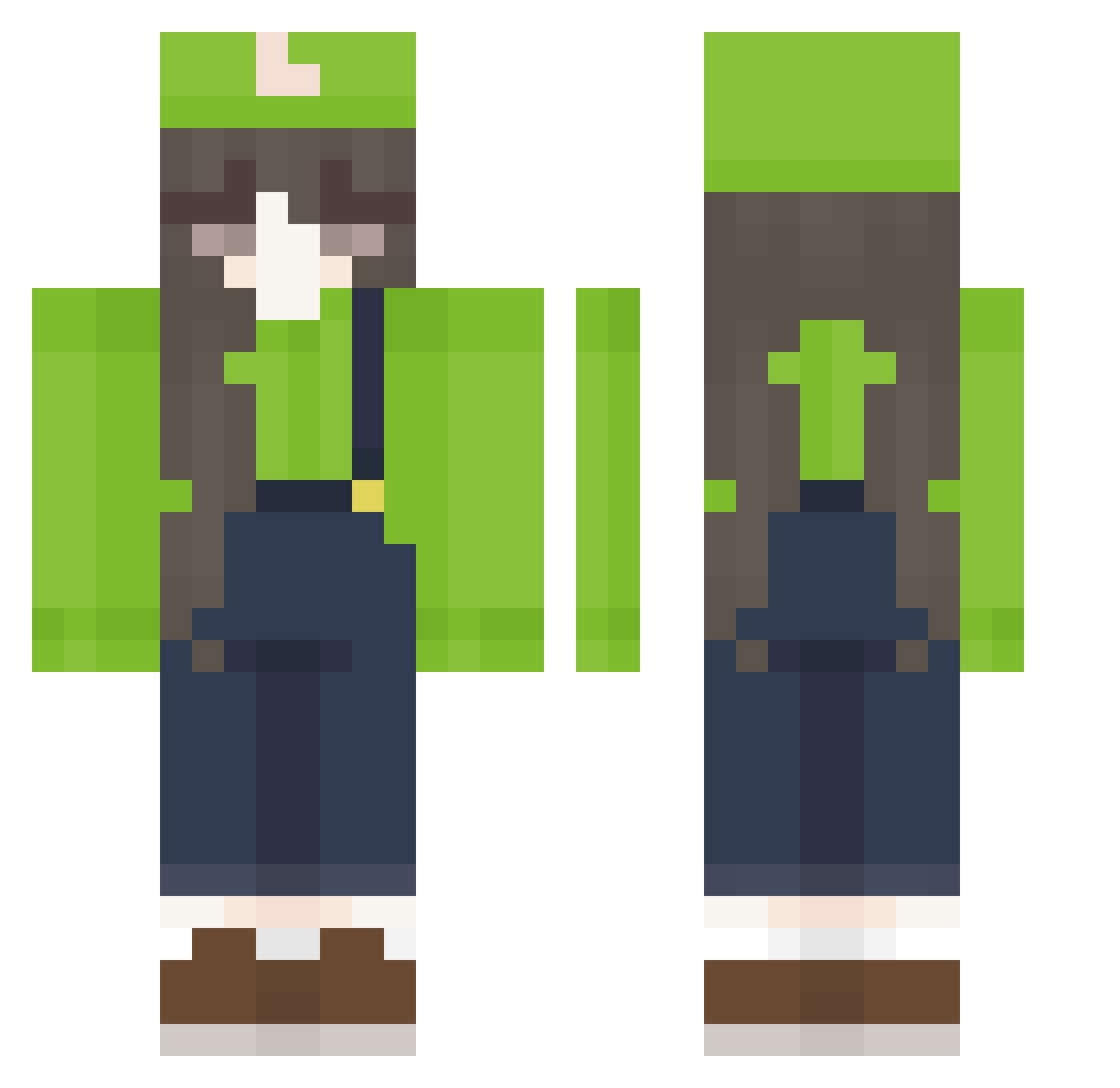 Wuujekk Minecraft skin, front and back view