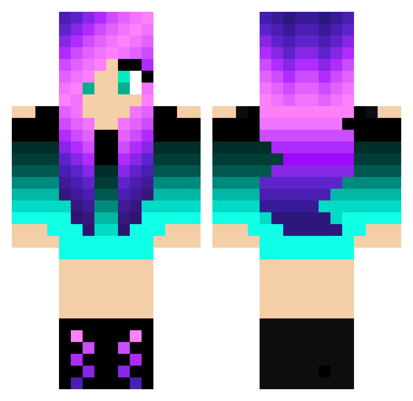 Silverroys Minecraft skin, front and back view