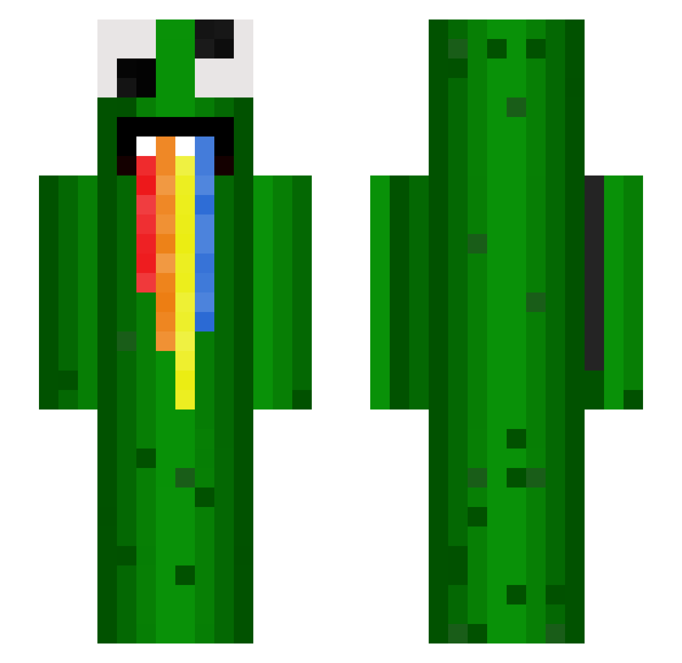 Jushhh98 Minecraft skin, front and back view