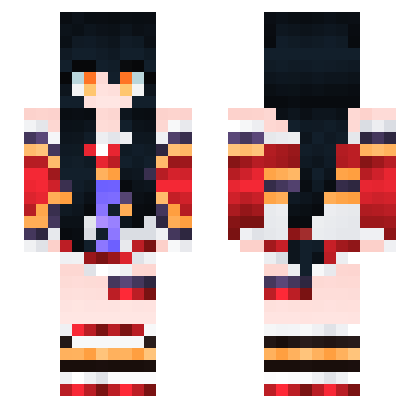 Schepperchen Minecraft skin, front and back view