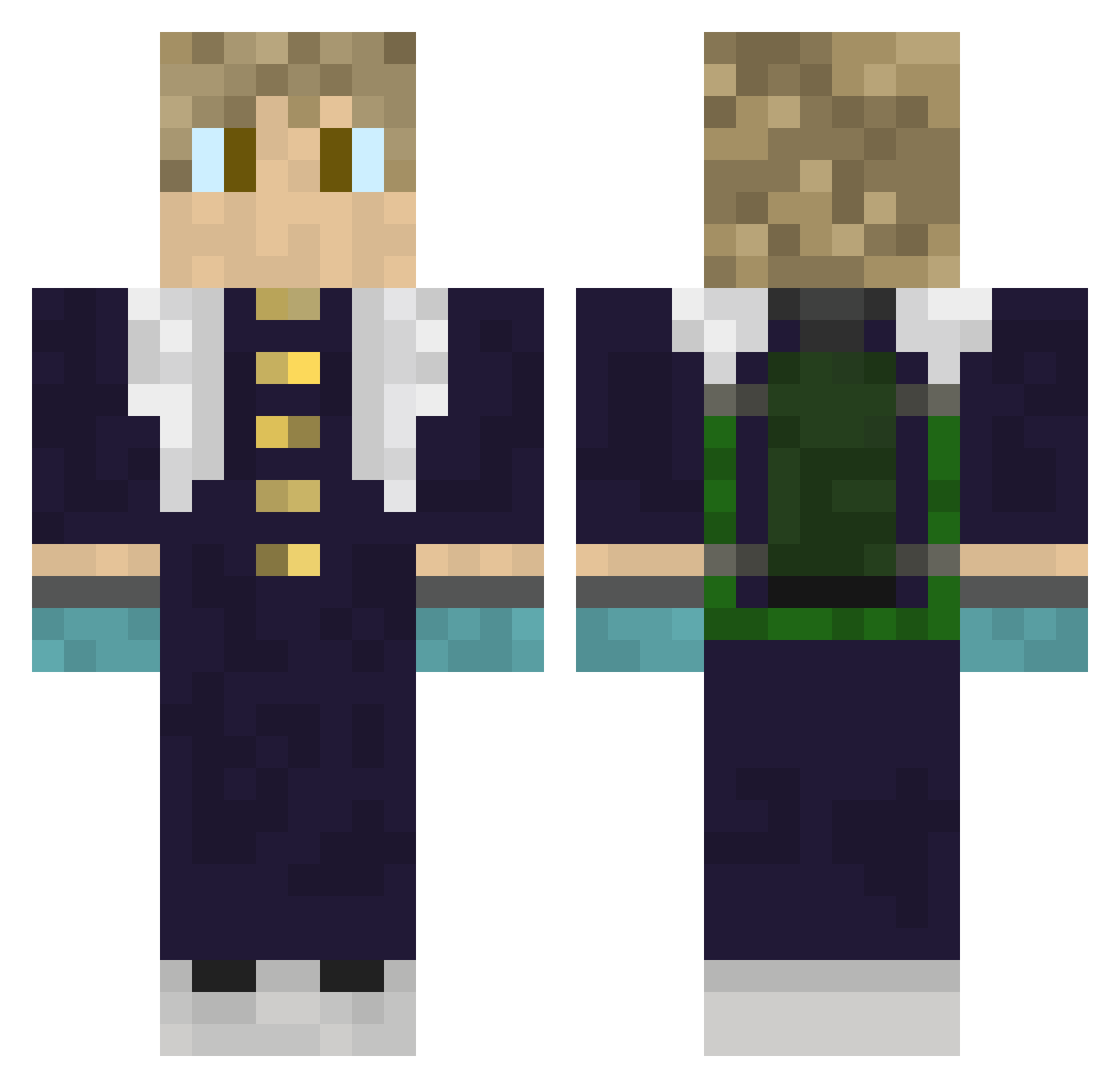 NikitaNerpa Minecraft skin, front and back view