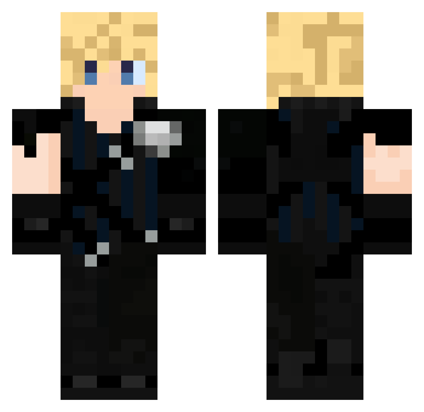 Kaockz Minecraft skin, front and back view