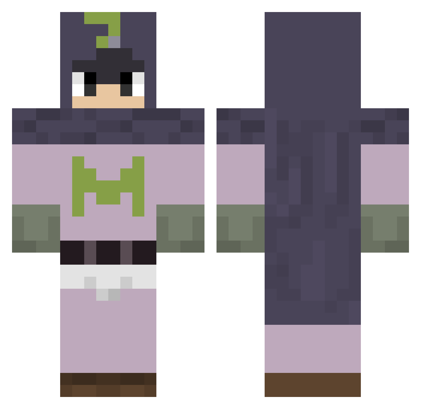 unicoreo Minecraft skin, front and back view