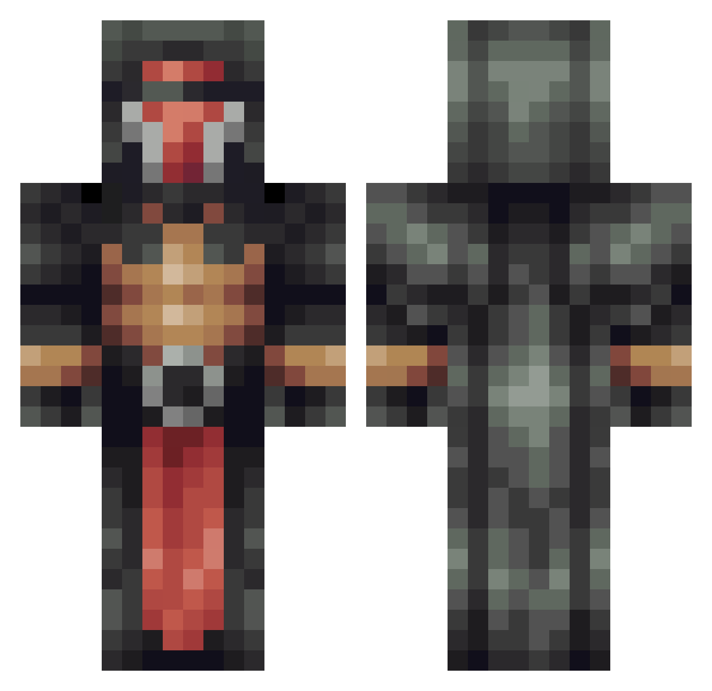 Omega514 Minecraft skin, front and back view