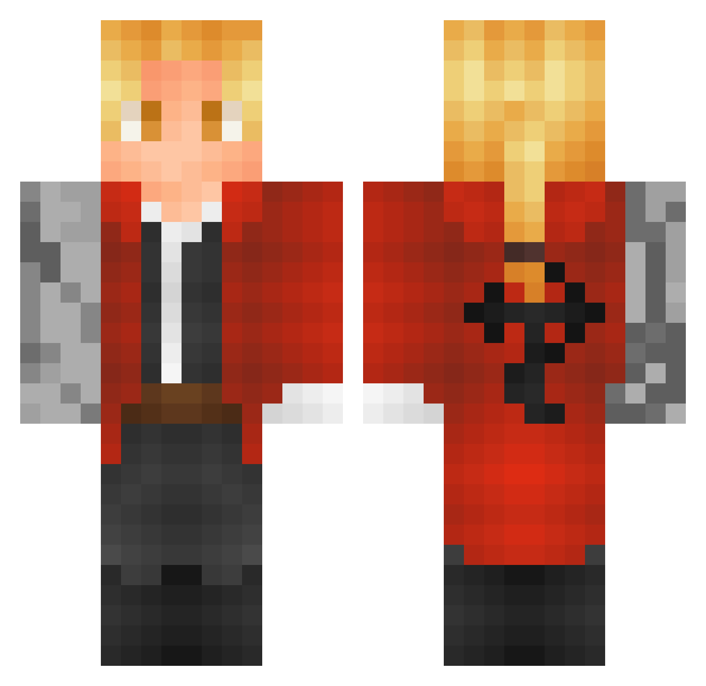 Felicitation Minecraft skin, front and back view