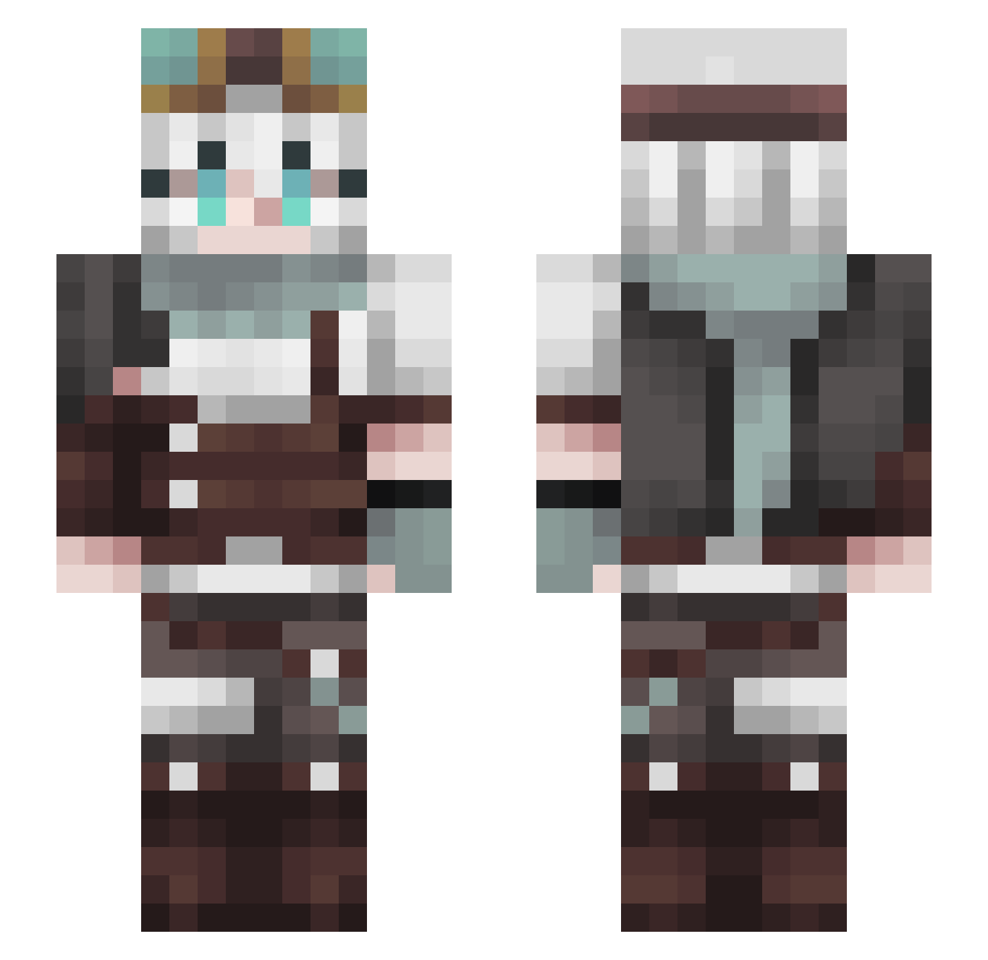 MapleSoups Minecraft skin, front and back view