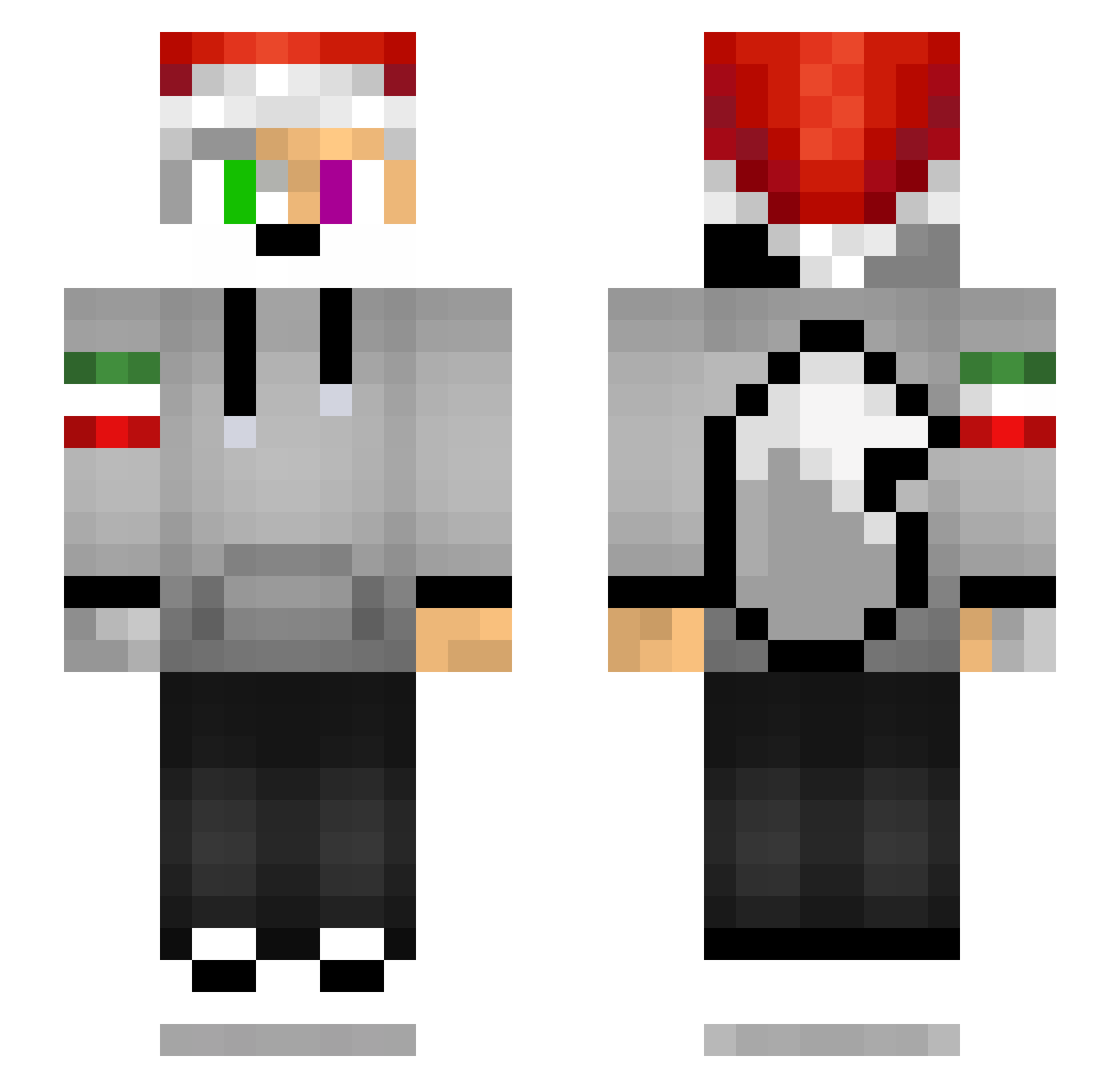Antimoralist Minecraft skin, front and back view