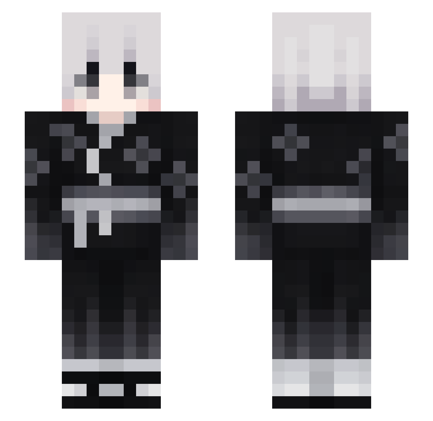 Mikawdo Minecraft skin, front and back view